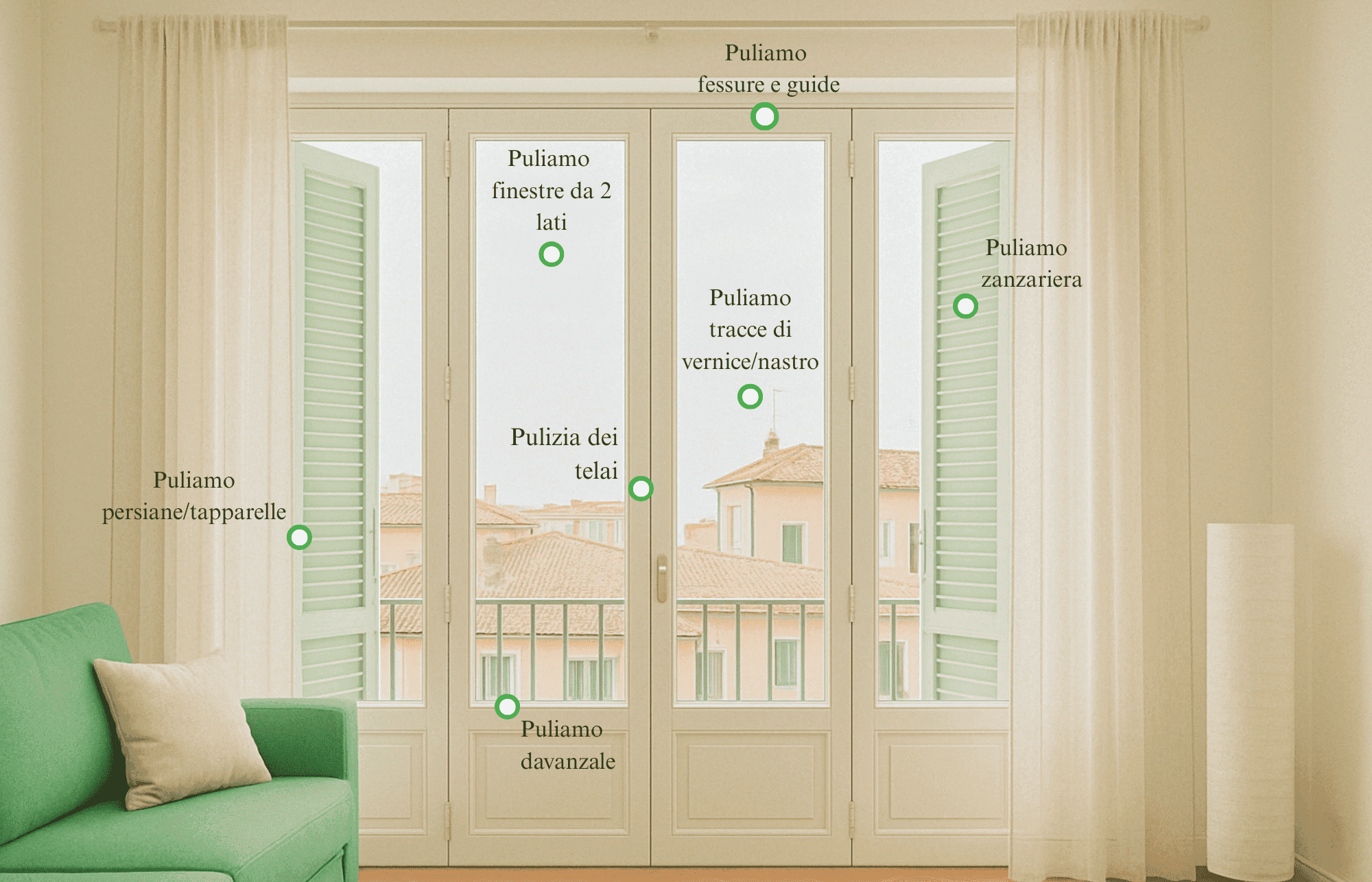 Lavaggio finestre in appartamenti e case a Faenza eseguito da professionisti