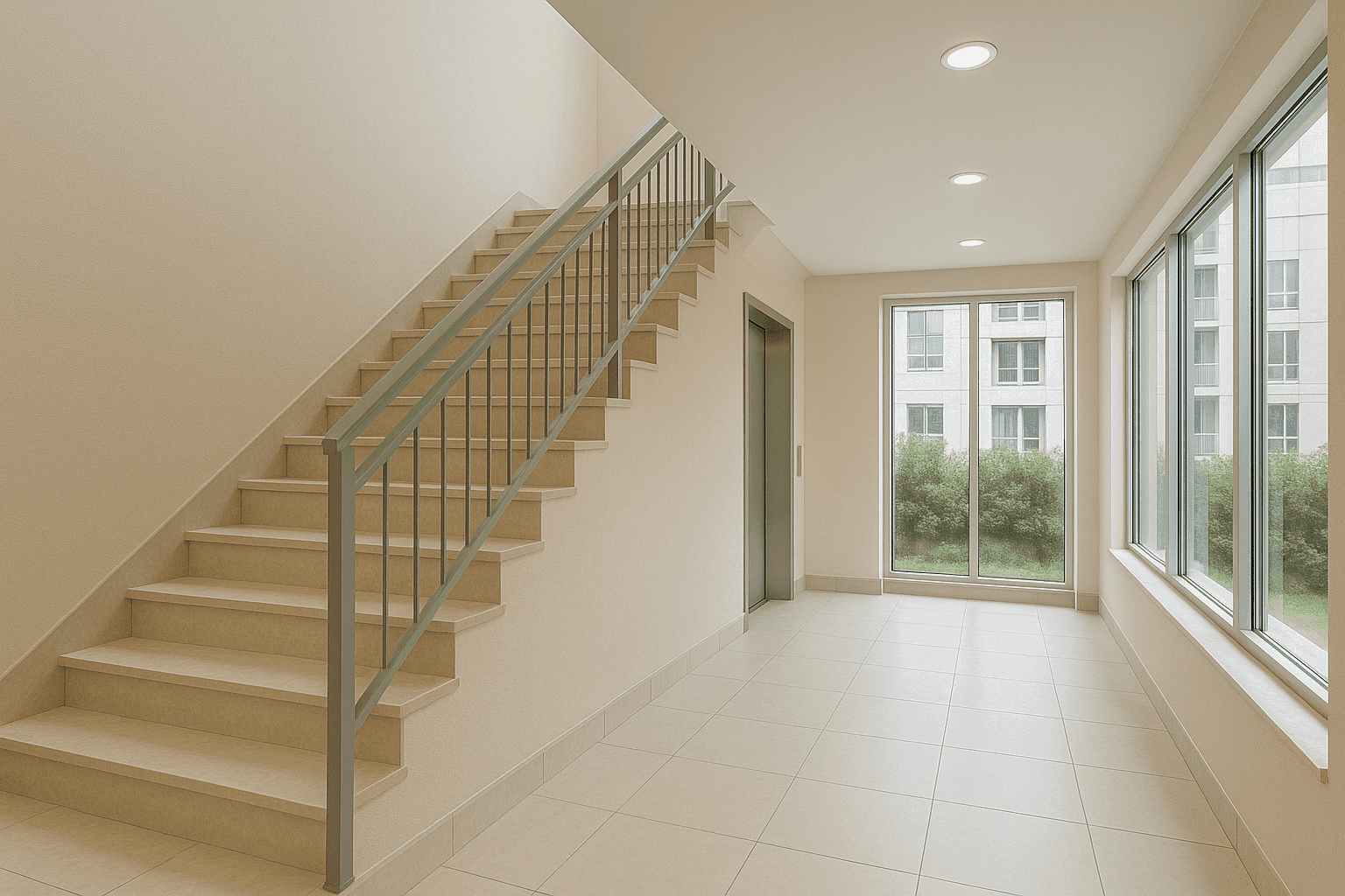 Servizio professionale di pulizia di condomini a Faenza - processo completo di igienizzazione scale, corrimano, ascensore e vetri